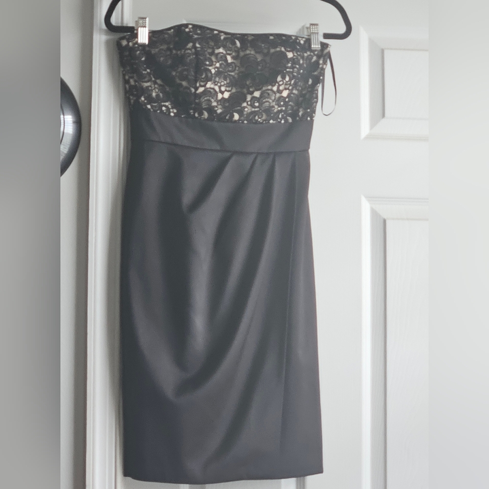 White House Black Market Strapless  Dress Black Cocktail